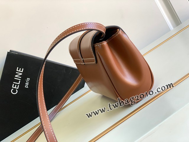 Celine專櫃23s春季新品SOFT16迷你光滑牛皮革手袋 賽琳單肩斜挎全皮女包 sldj2384